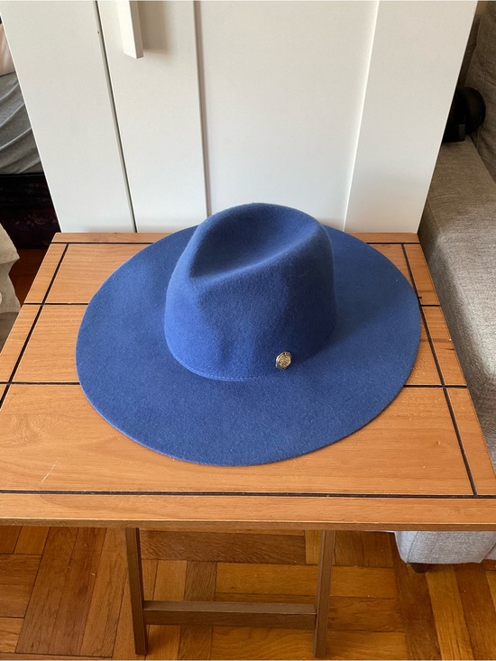 Vince Camuto Accessories - Vince Camuto Blue Wide Brim Wool Fedora Hat One Size